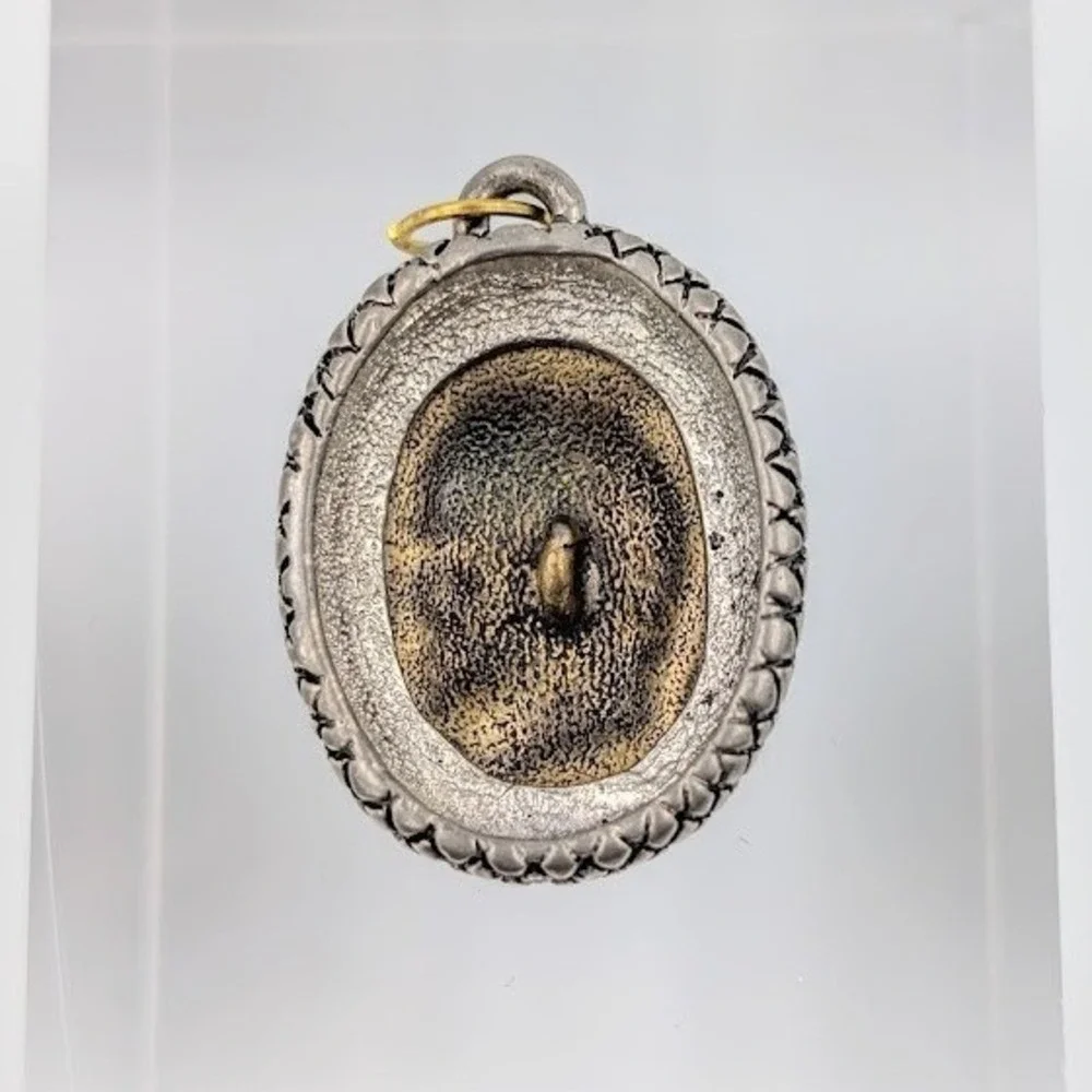 Greek Revival‎ Pendant Vintage Button Two Tone Upcycled Repurposed